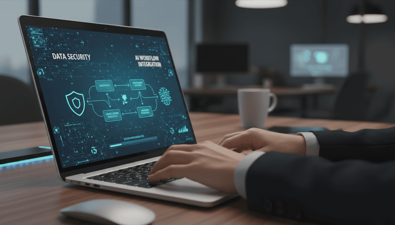 Secure AI infrastructure on laptop screen