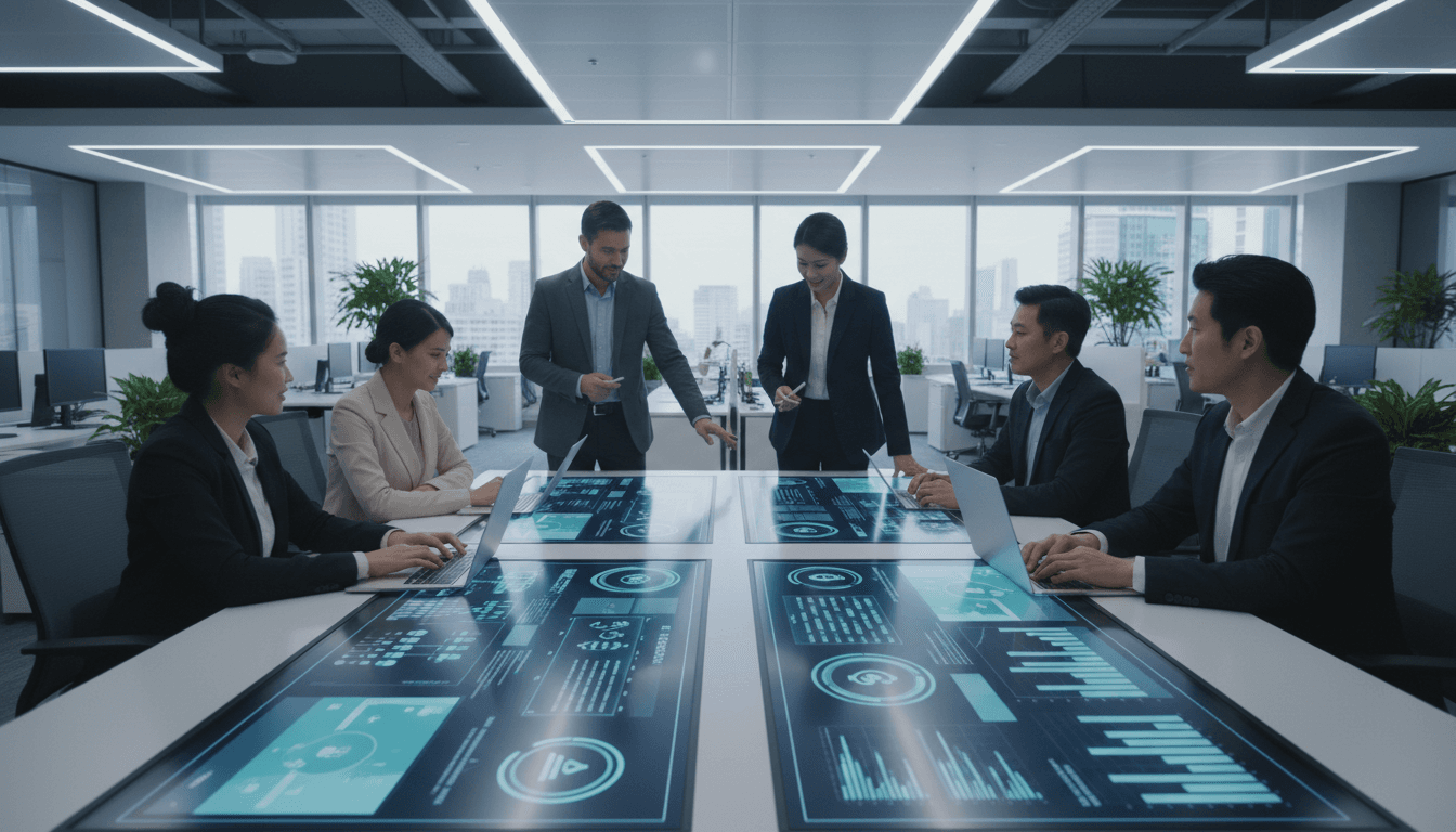 Enterprise team working with AI-powered workflow systems