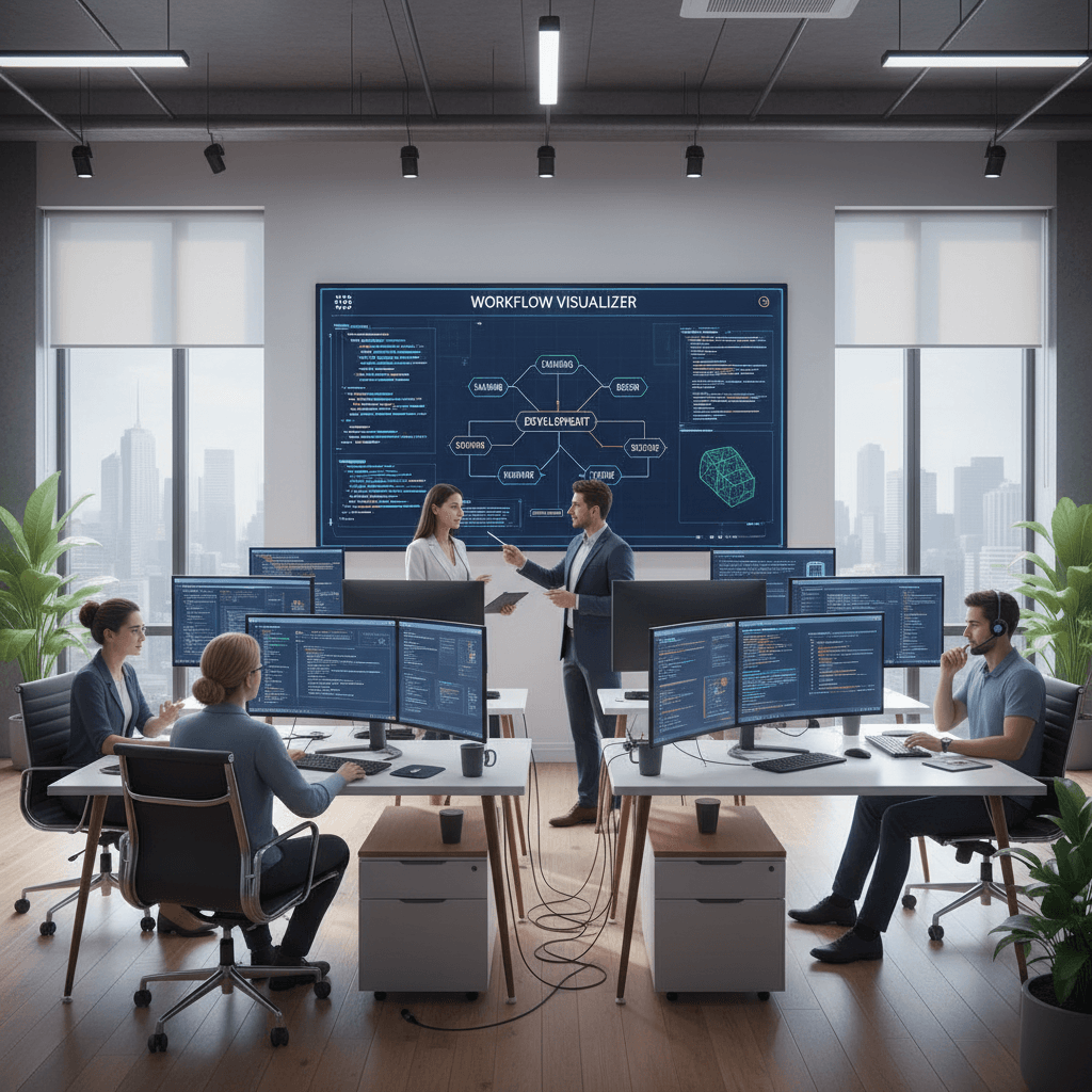 Operations team collaborating with AI workflow automation system